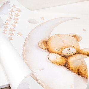 Cute Teddy Bear Wall Decal Boho Nursery Decor Baby Room Art Clouds NWT Etsy Pick